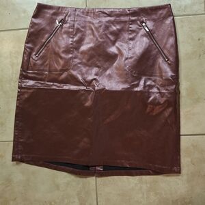 Kate & Mallory Metallic Cranberry Mini Skirt